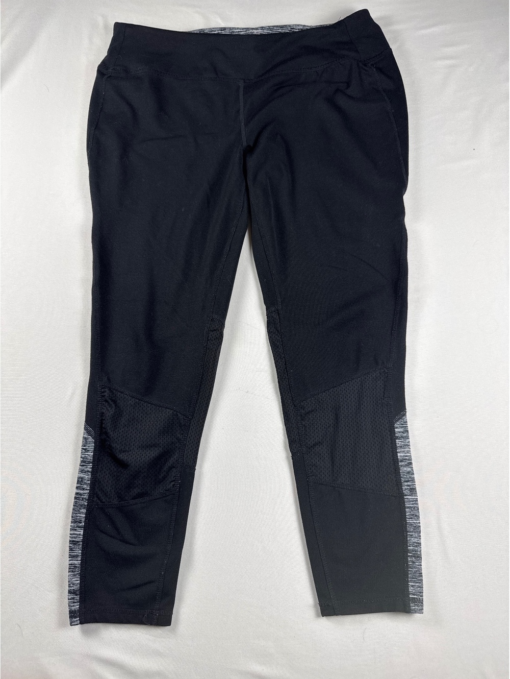 Tangerine Women's Black Leggings with Mesh and Heathered